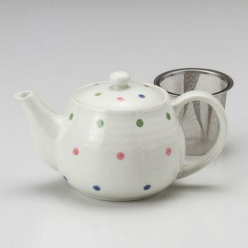 (軽量)淡雪水玉ポット(茶こし付) 450cc 372-109