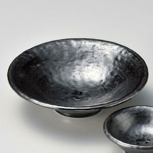 銀彩刷毛巻5.5平鉢 φ17×4.5cm 028-369