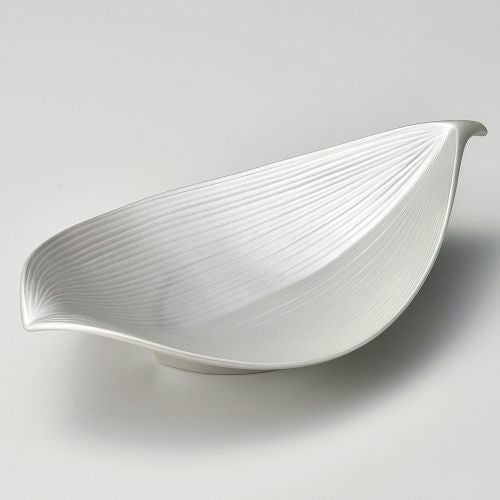 シルバー葉型8.5寸向付 25.5×14.9×5.5cm 033-029
