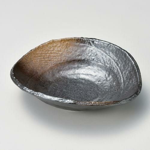 黒備前扇鉢 21.5×19×5.5cm 044-159