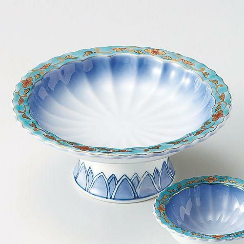 交趾唐草高台刺身鉢 φ16.5×6.8cm 024-119