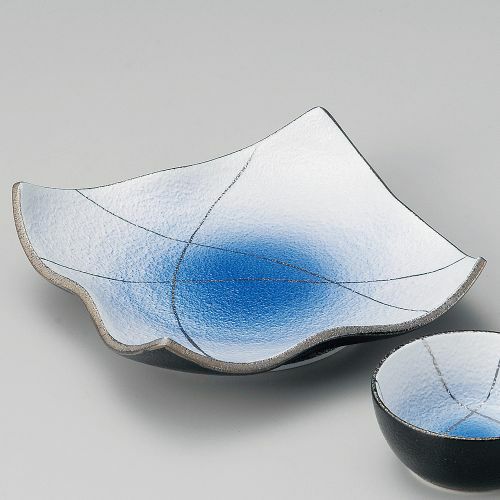 コバルト銀彩角天皿 16.5×4.5cm 119-019