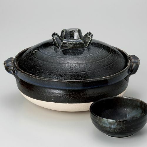 瑠璃釉8号深鍋 29×φ25×15cm(2400cc)(身9.7cm) 382-179