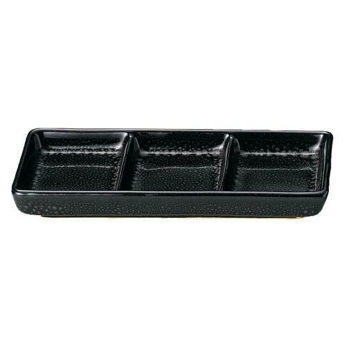 油滴天目三ツ切皿 20×8.5×2.5cm 406-379