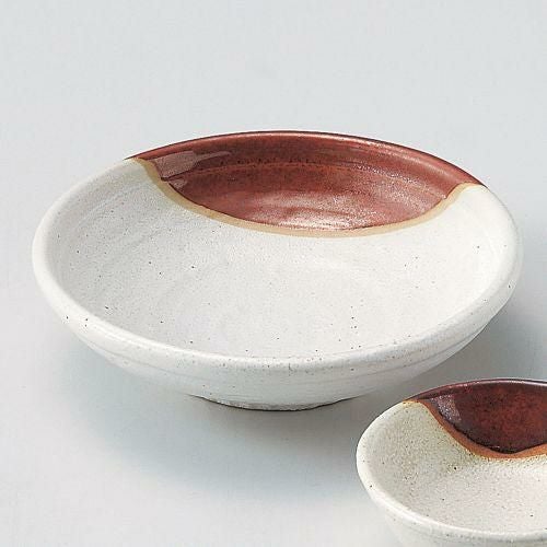 赤釉掛玉渕刺身鉢 φ14.9×4.2cm 028-159