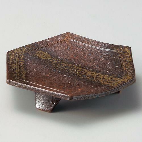 備前風六角高台向付 20×17.2×4.8cm 039-189