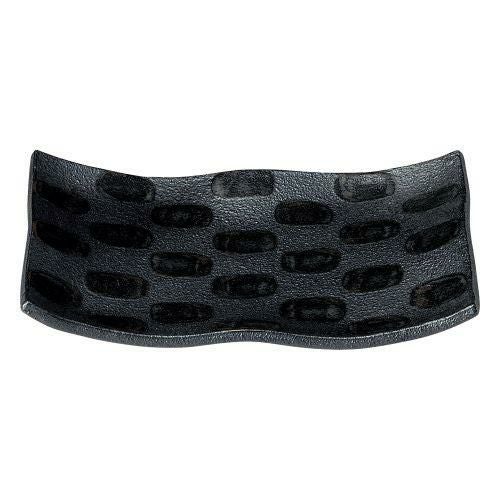 黒市松9.0四つ足皿 28.5×18.4×4cm 402-159