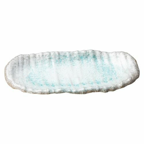 青釉10号長角皿(細) 31×17×3.5cm 417-129