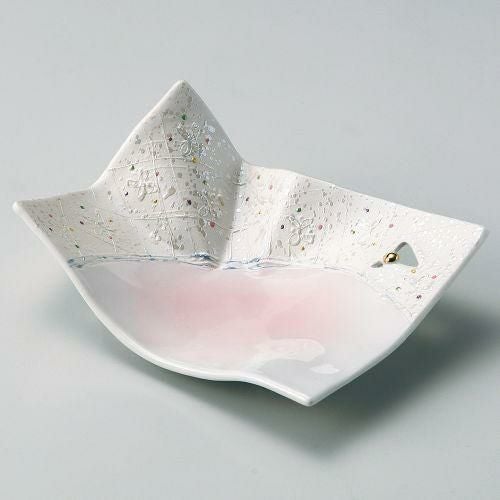 ピンクラスター折紙前菜皿 22.5×16.8×8cm 035-079