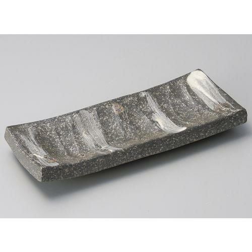 黒窯変鎬8.0長角皿 24×10×2.8cm 128-029