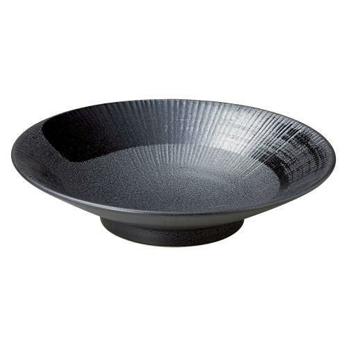 黒御影黒刷毛千段9.0めん鉢 φ27×6.2cm 425-599