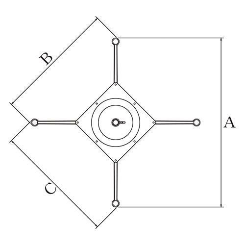 アルミダイキャストテーブル脚 ベースサイズ：A550×B400×C400×高さ700 品番：MD-C-550 塗装カラー：11 ポール：42φ