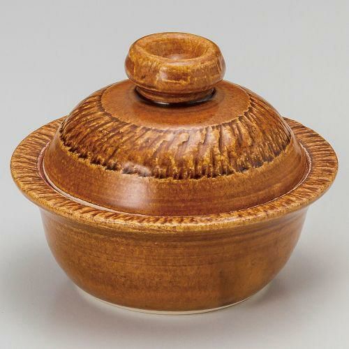 アメ釉(手造り)5号鍋 φ16.5×12cm(500cc)(身6.5cm) 386-019