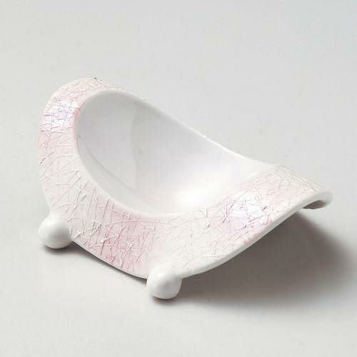 ピンク吹ラスター三ツ足小鉢 14×10.5×5cm 065-059