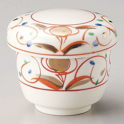 赤絵華紋むし碗 φ7.7×7.8cm(170cc) 112-079