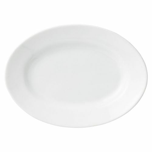 ルナホワイト26cmリムプラター 25.7×18.5×3.3cm 477-229