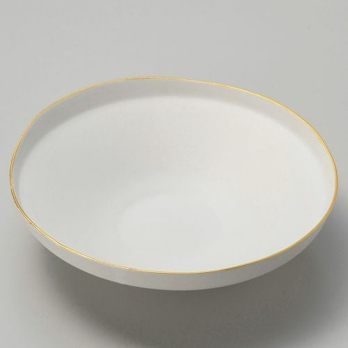 渕金白マットたわみ鉢(小) φ16.7×4.6cm 039-059