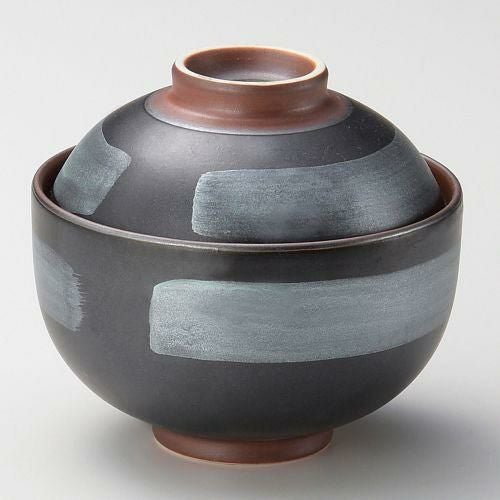 黒マット雲銀煮物碗 φ11×10cm 110-219