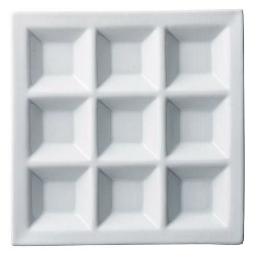 白磁九品プレート 23×23×2.4cm 473-189