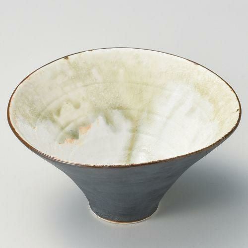 灰釉流し朝顔鉢 15.2×14.4×8cm 039-109