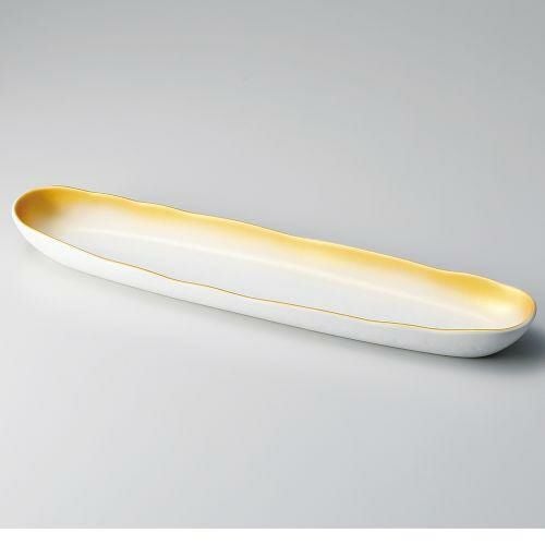 金彩吹細長鉢(大) 37.3×8×3.3cm 127-198