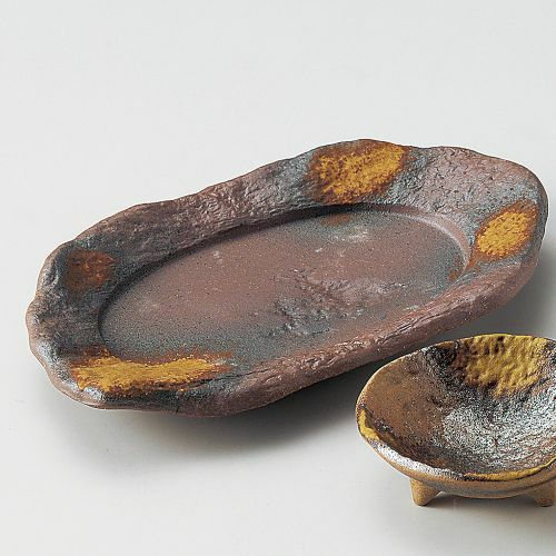 美濃岩石刺身皿 21.5×12.6×3.3cm 029-219