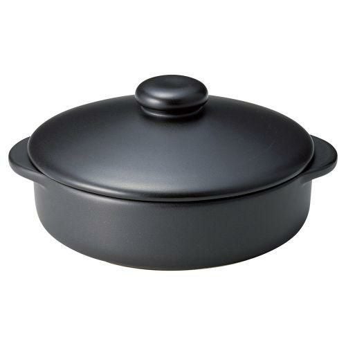 ブラックセラム蓋付リゾット 20.5×φ17.5×9.5cm(身5.2cm)(900cc) 537-039