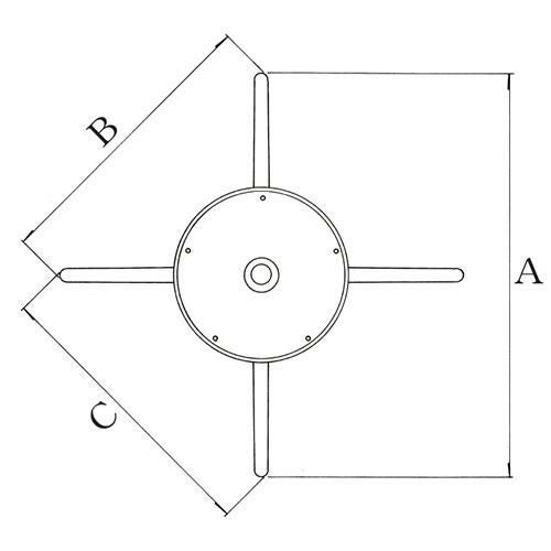 アルミダイキャストテーブル脚 ベースサイズ：A650×B470×C470×高さ700 品番：DH-C-650 塗装カラー：14 ポール：38φ