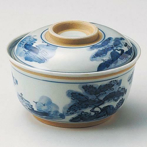 古染山水円菓子碗 13×8.6cm 111-149