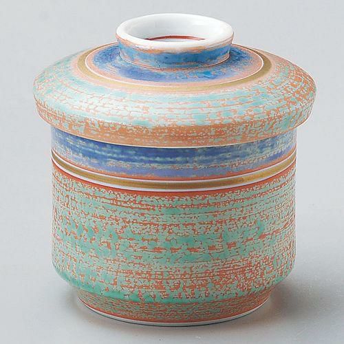 ヌリ分三彩竹型むし碗 φ6.8×7.7cm 116-159