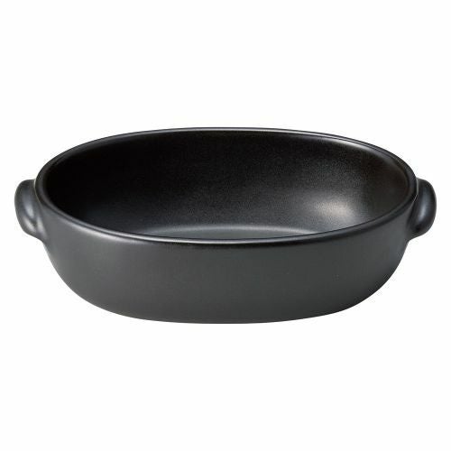 ブラックセラム新型オーバルグラタン(小) 18.5×11.3×4.8cm(500cc) 602-098 (5個入)
