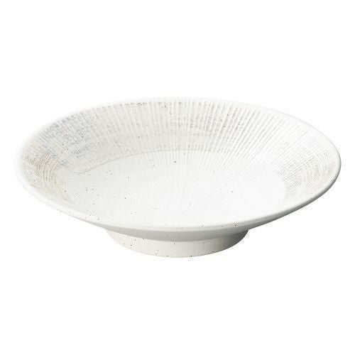 白御影白刷毛千段9.0めん鉢 φ27×6.2cm 425-099