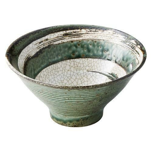 うず刷毛貫入うぐいす6.5千段高ハマ丼 φ20×10cm(1100cc) 419-179