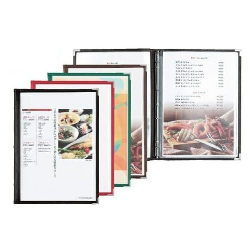 クリアアメリカンメニューブック バインダー式 (A4 6ページ仕様) スリム-B・ABW-黒