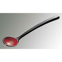ABS 茶椀蒸スプーン 黒内朱 全長132