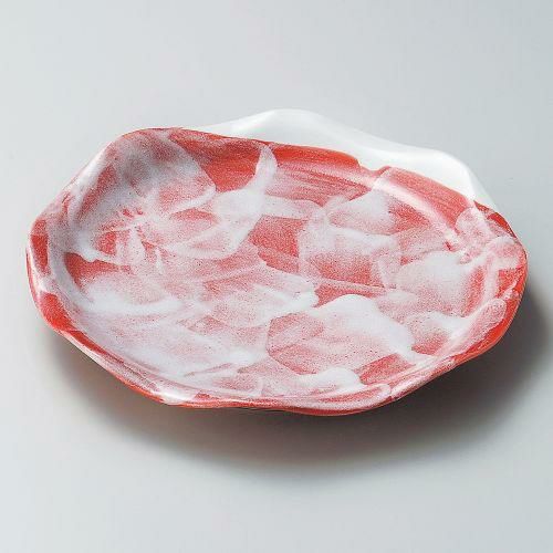 赤楽花型8.0皿 φ24.8×3.5cm 199-159