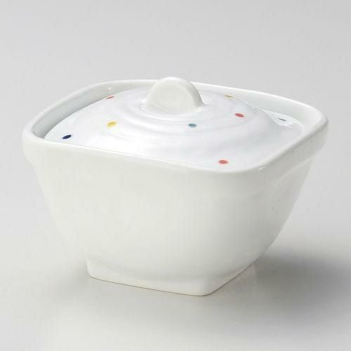 彩り水玉角煮物碗 10×10×7.5cm 107-119