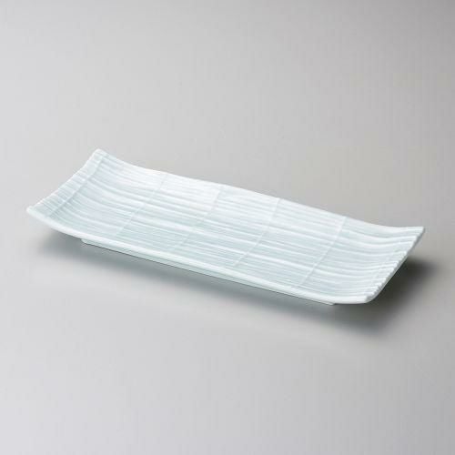 青磁スダレ長角9.0皿 27.8×11.5×3cm 130-149