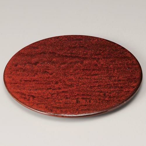 紅柚子天目石肌24cm丸皿 φ24.2×1.5cm 203-029