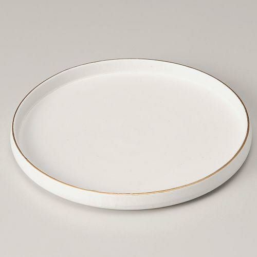 渕金白マット切立皿(小) φ18×2.2cm 208-069