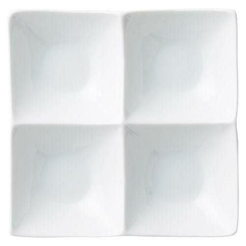 スタイル白4P角鉢 16×16×4cm 474-219