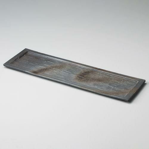 黒銀彩15.0長角皿 44.5×13×1.5cm 154-019