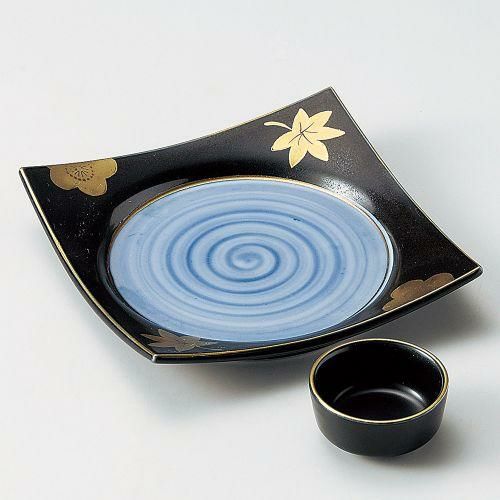 黒釉春秋前菜皿 17×17×3.2cm 026-099