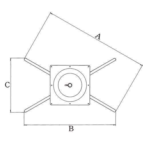 アルミダイキャストテーブル脚 ベースサイズ：A602×B525×C310×高さ700 品番：CK-X-600 塗装カラー：11 ポール：60φ