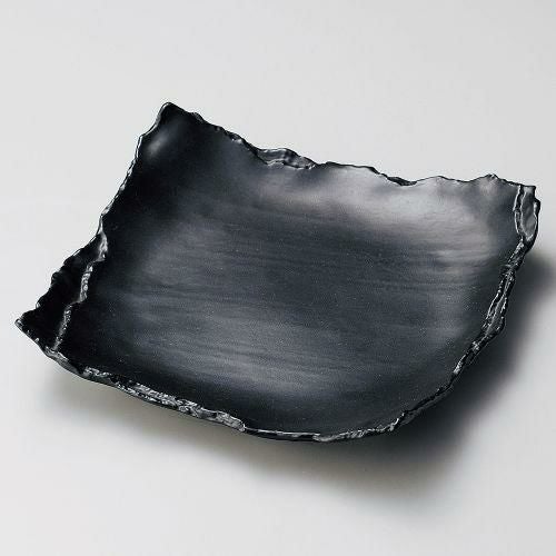 黒マット重ね8.5皿 24×24×4.3cm 184-029