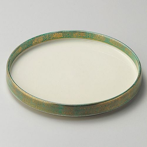 グリン金タタキ7.0切立丸皿 φ21×2.6cm 208-049