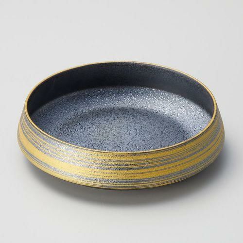 金彩刷毛巻黒くくり鉢(小) φ15.7×3.9cm 025-079