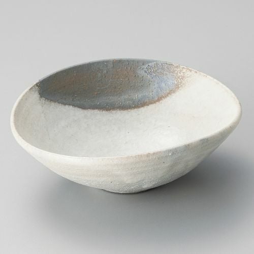 灰釉粉引5.6楕円鉢 17×15.5×6cm 042-029