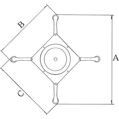 アルミダイキャストテーブル脚 ベースサイズ：A750×B542×C542×高さ700 品番：SS-C-750 塗装カラー：14 ポール：60φ