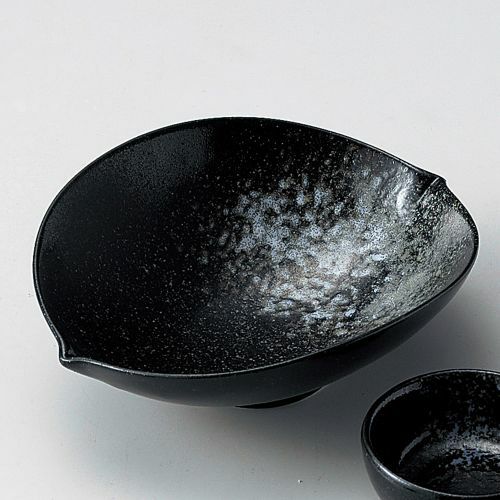 白吹瀬戸黒向付 16.3×13.3×5.3cm 027-159